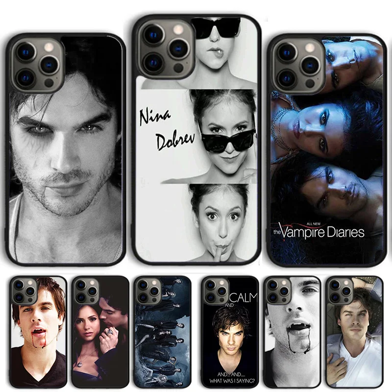 The Vampire Diaries blood damon Phone Case Cover For iPhone 15 16 14 13 12 Pro Max mini 11 Pro Max XS X XR Plus