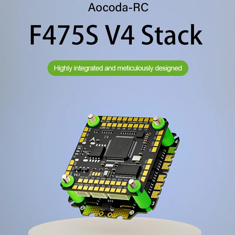 

Aocoda-RC F475S V4 FPV Stack FC&ESC F405 V4 Flight Controller 75A ESC 3-8S 30.5X30.5Mm For FPV Racing Drone
