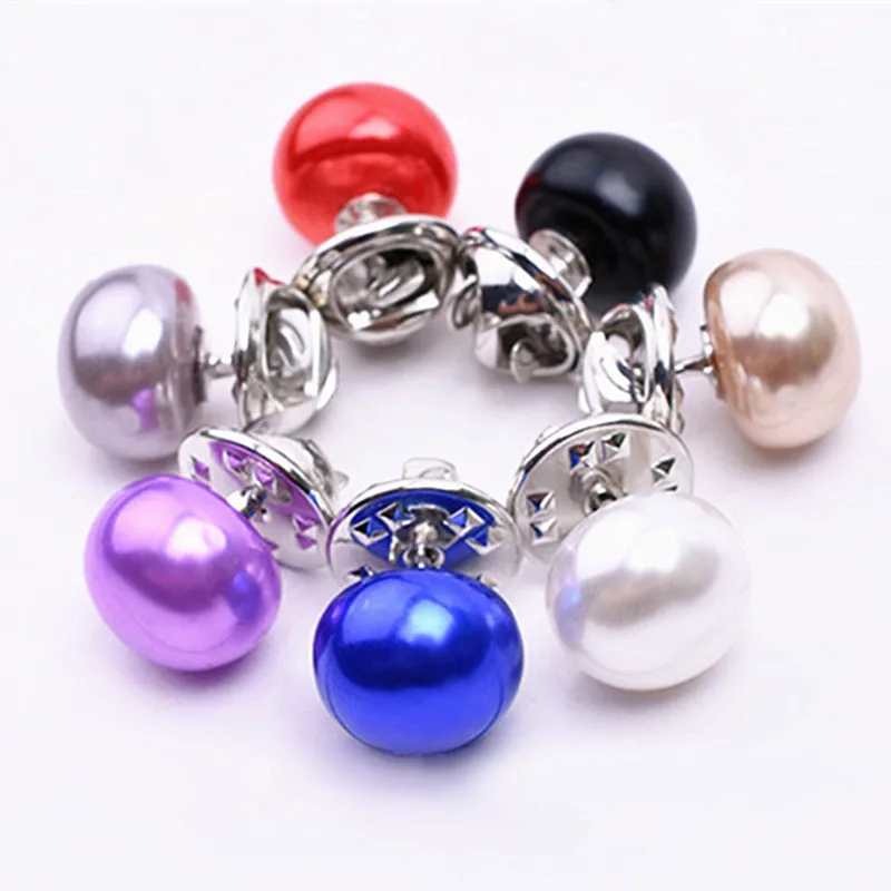 Colored Imitation Pearl Brooches Button Pins Collar Cardigan Shawl Buckle Scarf Brooch Coat Clothes Prevent Exposure Accessories