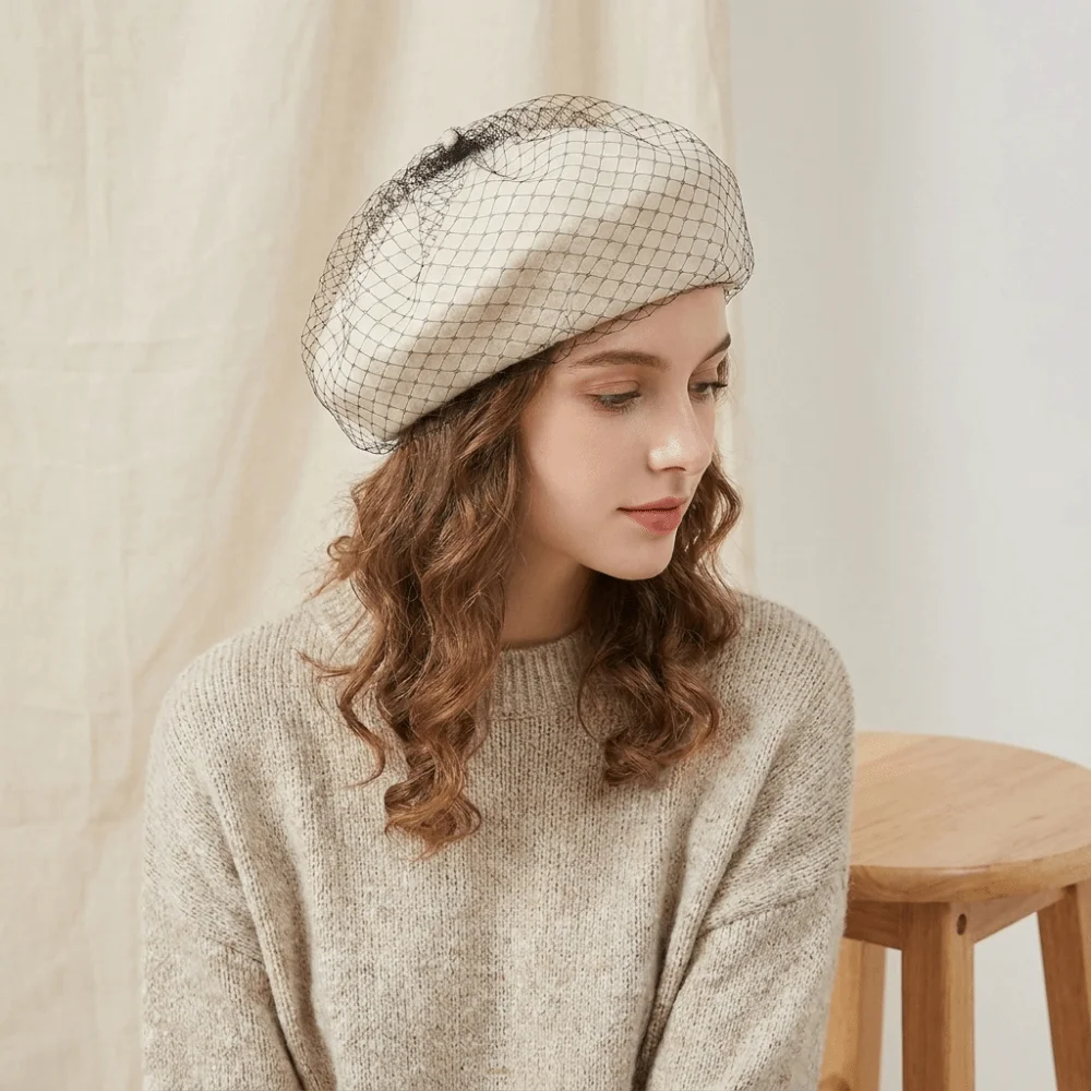 Vintage Net Mesh Wool Beret Fr - Beret French Wool review and price