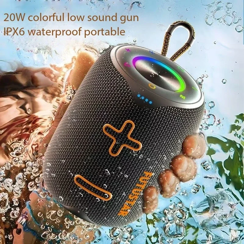 Outdoor Wireless Bluetooth Speakers Creative RGB Lamp Waterproof Portable Card Subwoofer with TWS Stereo USB TF Card Slot Sound