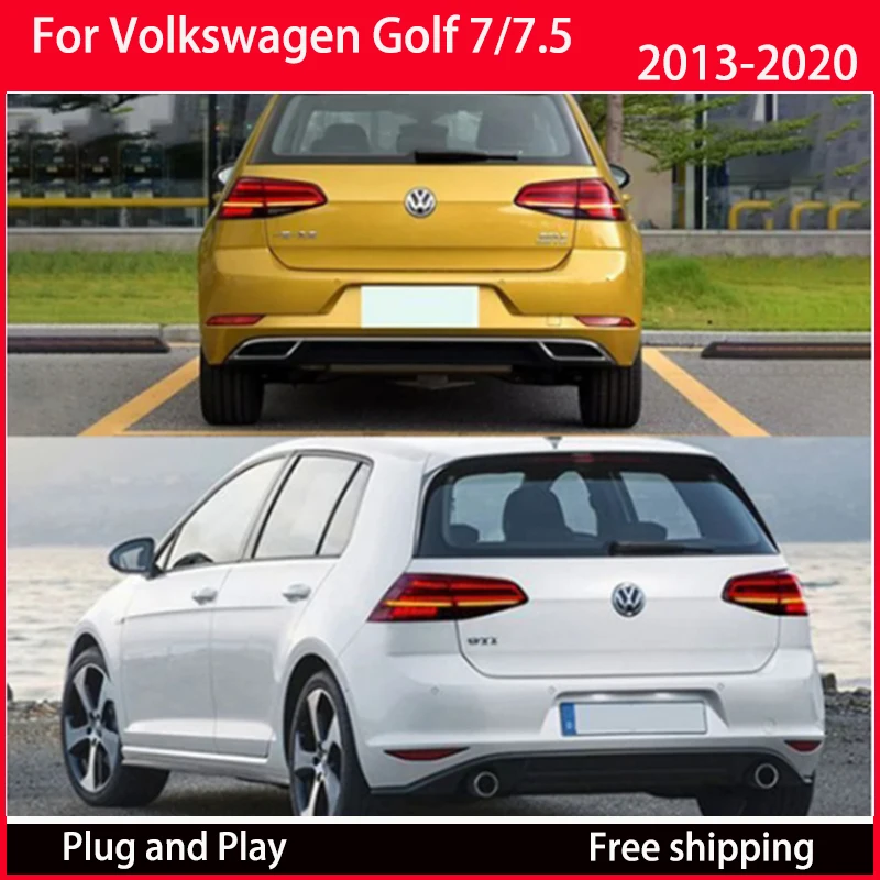 

Для Volkswagen Golf 7/7,5 задний фонарь в сборе 2013-2020 светодиодный стример рулевого управления задний фонарь модификация задних фонарей автомобильные аксессуары