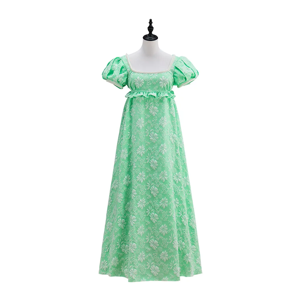 

Womens Cos Dress Vintage Regency Dress High Waist Dance Dress Victorian Tea Dress for Christmas Party