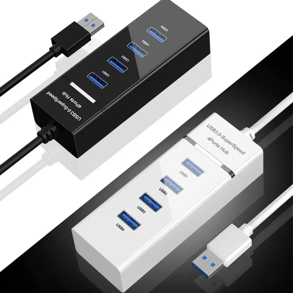 4-Port USB Hub 3.0 نقل البيانات عالي السرعة USB3.0 2.0 HUB 4-IN-1 USB Port Expander USB Splitter لأجهزة الكمبيوتر المحمول HDD Flash Drives