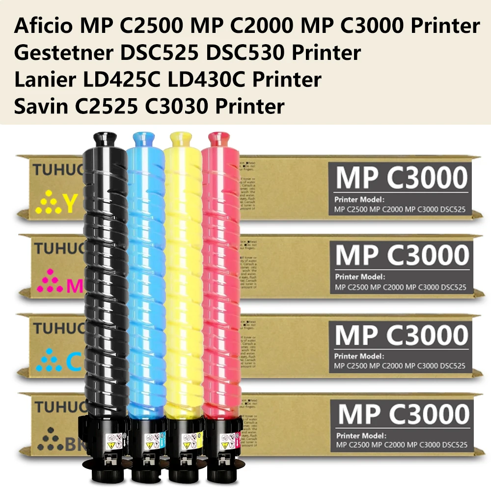 

TUHUO MP C3000C C2500 тонер-картриджи, совместимая замена для принтеров Ricoh Aficio MP C2000 MP C2500 MP C3000 DSC525 DSC530
