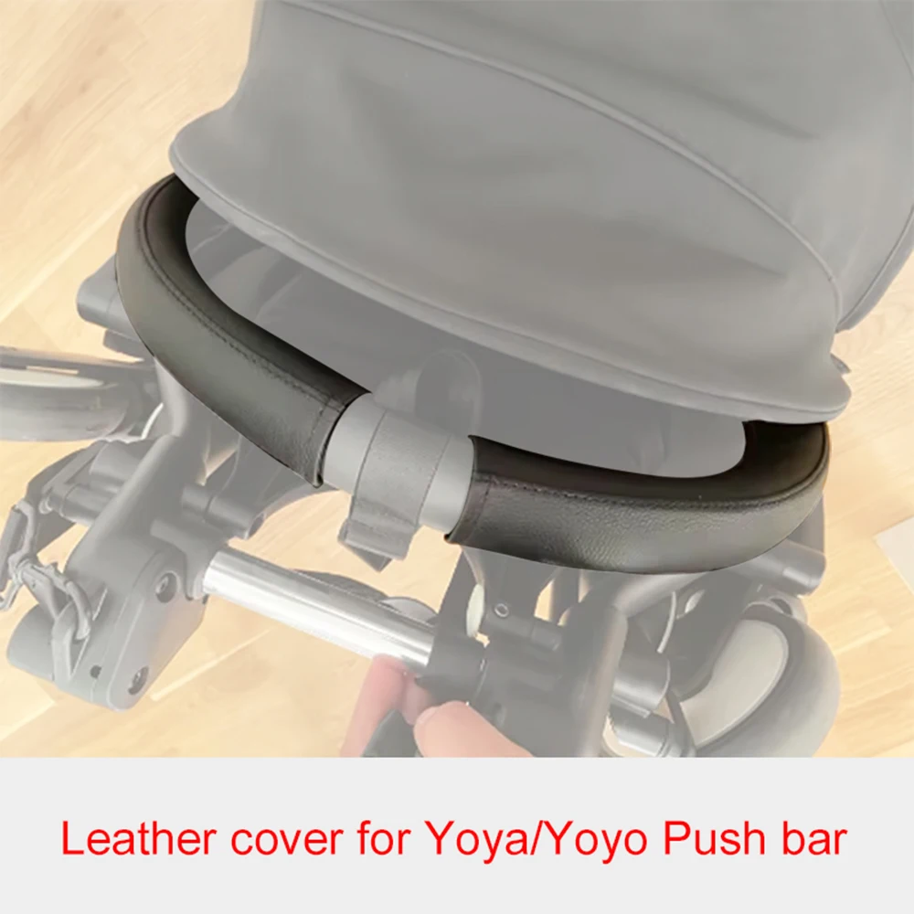 Kinderwagen-Schiebestangenschutz aus Leder für Yoya Yoyo 2016~2026 Buggy Mom Griff Schiebehandlauf Schutzhülle Baby-Zubehör – Detail 1