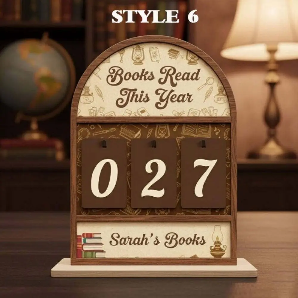 Wooden Books Read Tracker Books Read This Year Portable Reading Counter Craftwork Book Lovers Gift Reading Challenge Tracker