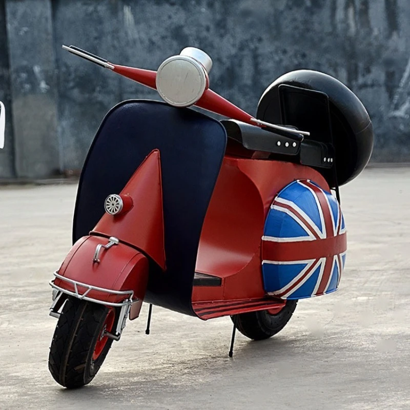 Large wrought iron pedal sheep motorcycle model