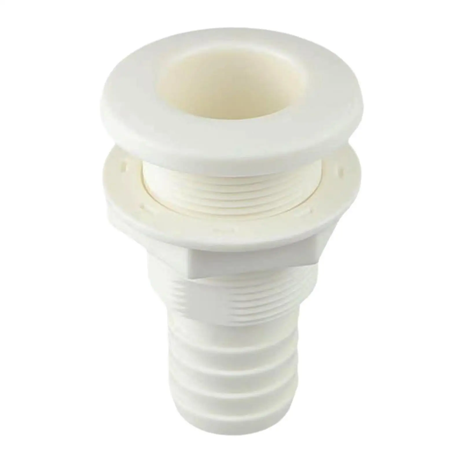 Through Hull Fitting Drain Outlet ABS Plastic Compact Overflow Connector for Boat Bilge Pump Sink Hose Plumbing