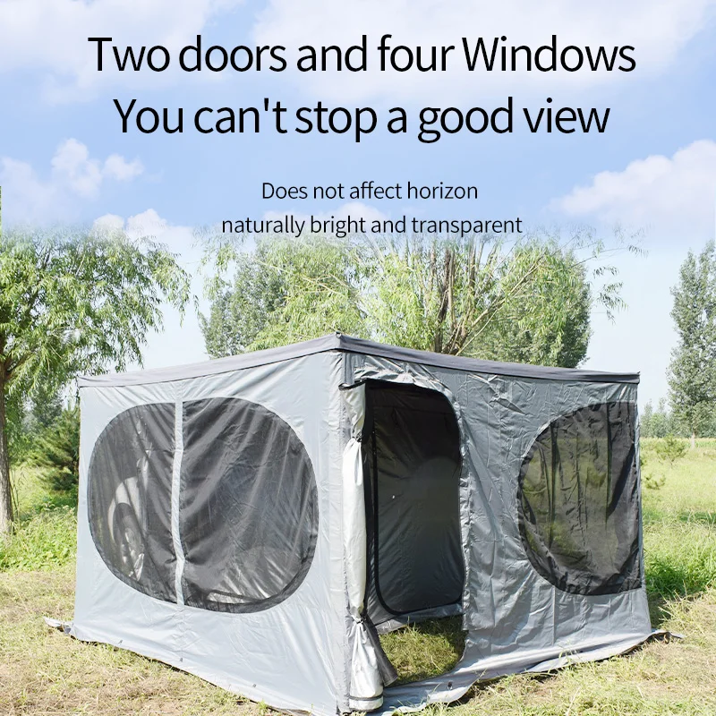 سقف السيارة العلوي الخيام الجانبية 270 درجة المظلة خيمة الجدران الجانبية للتخييم والسفر #3