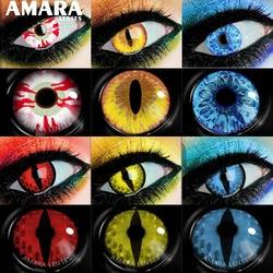 AMARA Cosplay Color Contact Lenses 1Pair Anime Halloween Makeup Blue Colorful Contact Lens For Eyes Colored Yearly Contacts