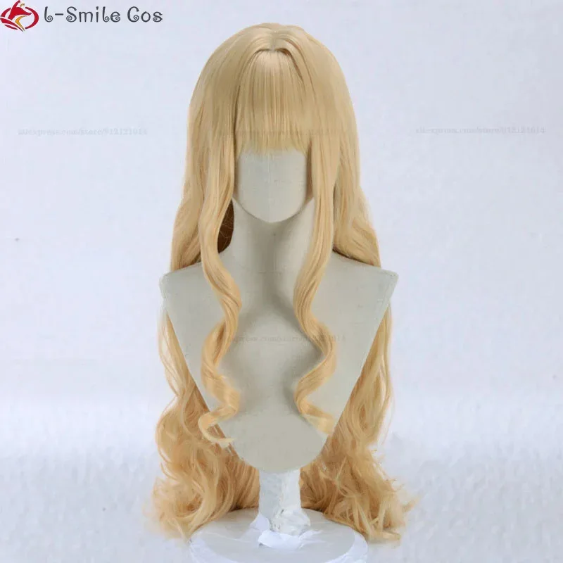

dd12Anime Mashiro Rima Cosplay 110cm Long Golden Curls Heat Resistant Synthetic Hair Halloween Party Wigs + Wig Cap