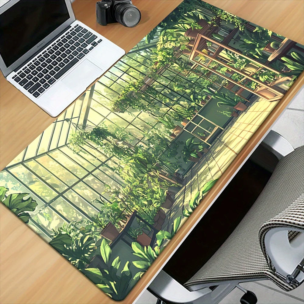 

Greenhouse Plants Anime Design Extended Mouse Pad Durable Rubber Non-Slip Desk Mat for Office Gaming