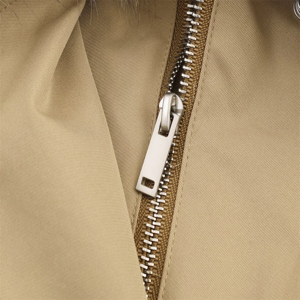 ملابس نسائية خريفية جديدة على الطراز الأوروبي والأمريكي سترة طيار عصرية بياقة من الفرو الصناعي