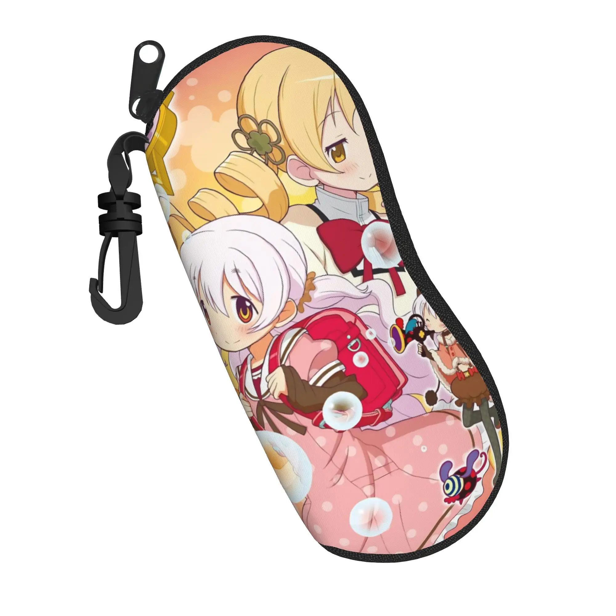 Anime Puella Magi Madoka Magica Glasses Case Men Women Convenient Zipper Cute Mami Tomoe Glasses Protector Sunglasses Box