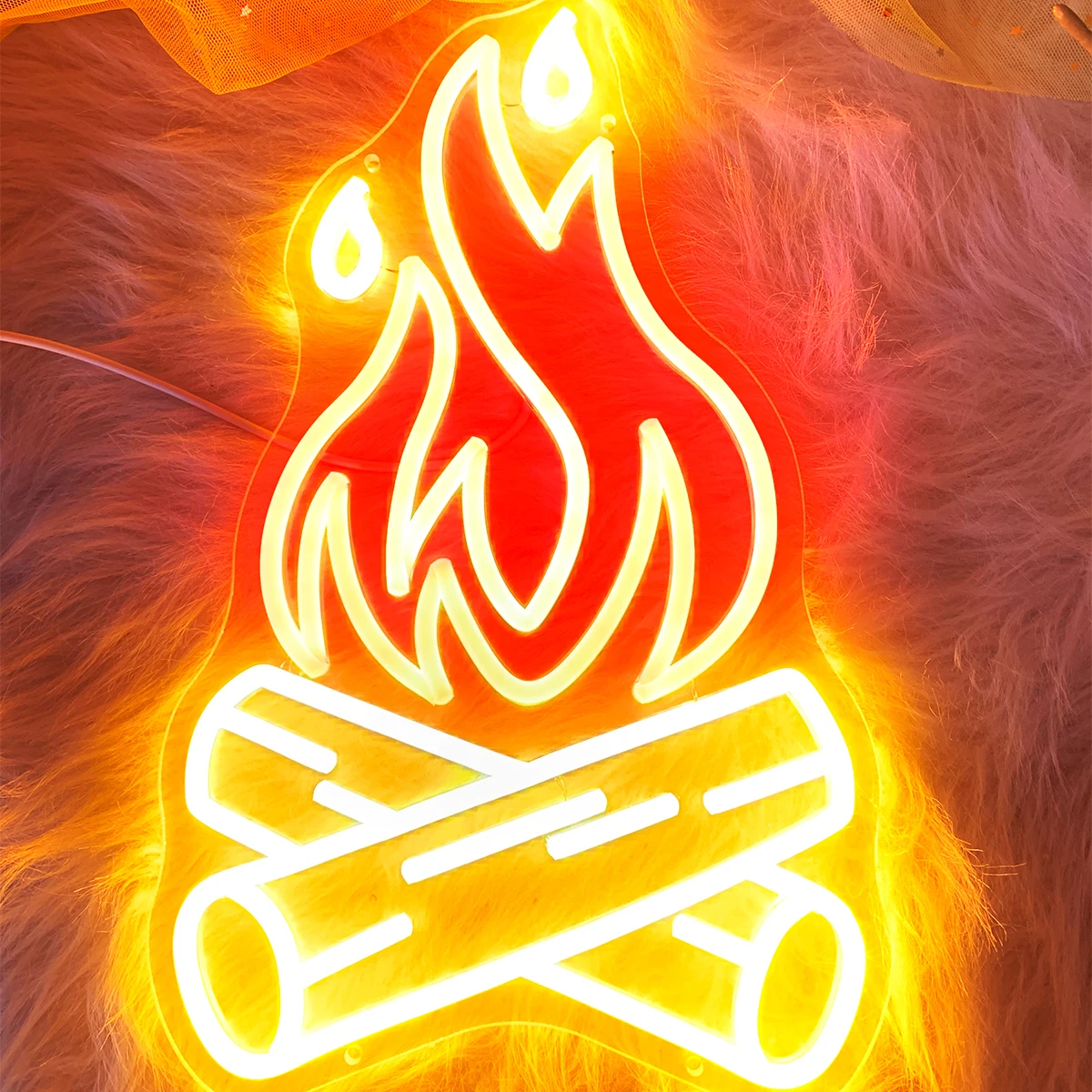 Campfire Bonfire neon sign lights customized LED neon light for birthday party bedroom bonfire party, create a unique atmosphere