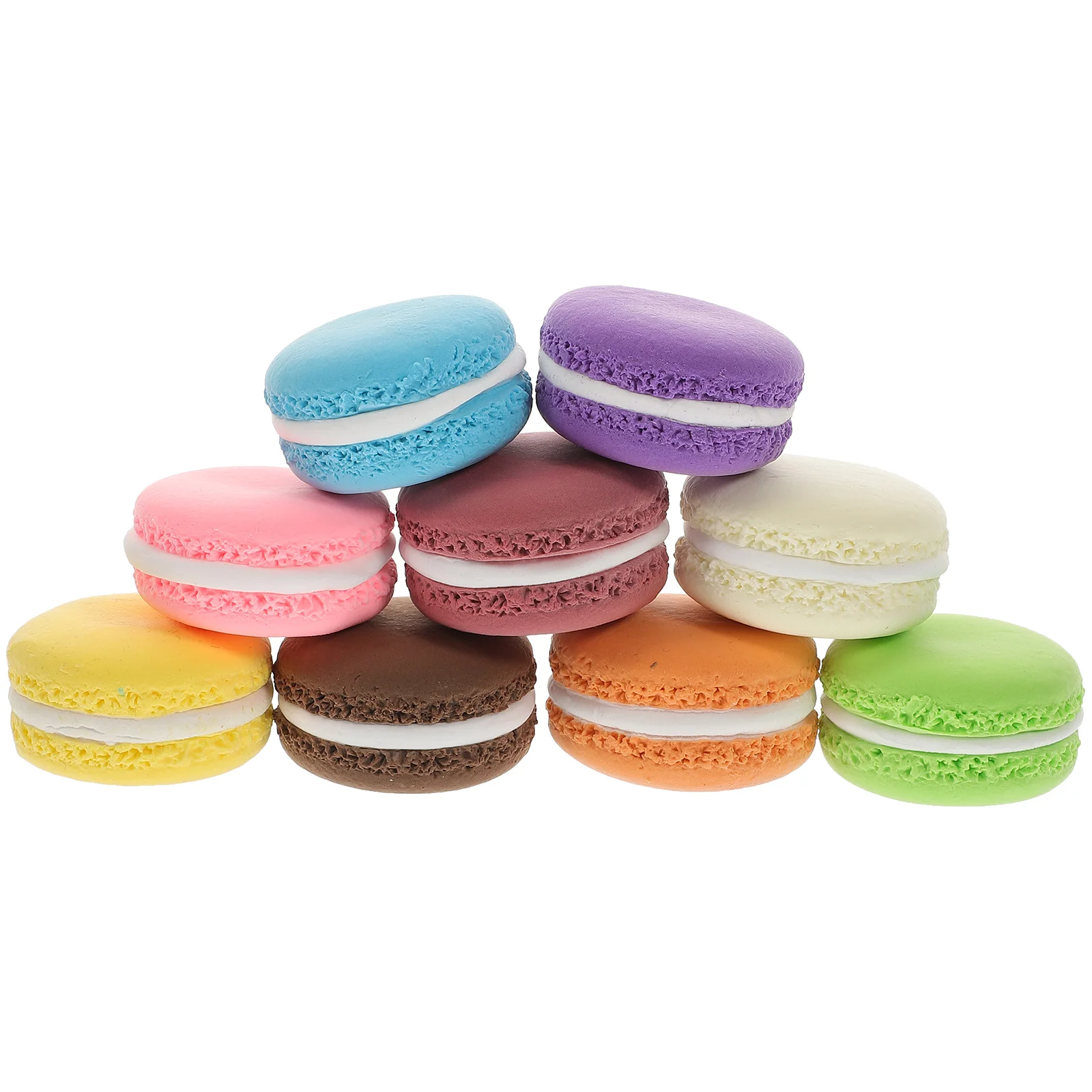 9 Pcs French Biscuit Cake Model Cracker Biscuits Artificial Macaroons Clay Macaron Decoration