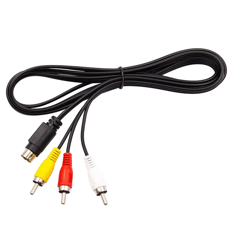 1.8M for Sega Genesis 2 3 II III Connection Cord 3RCA to 9 pin Nickel Plated Plug Game Cable Retro-bit AV RCA Audio Video Cable