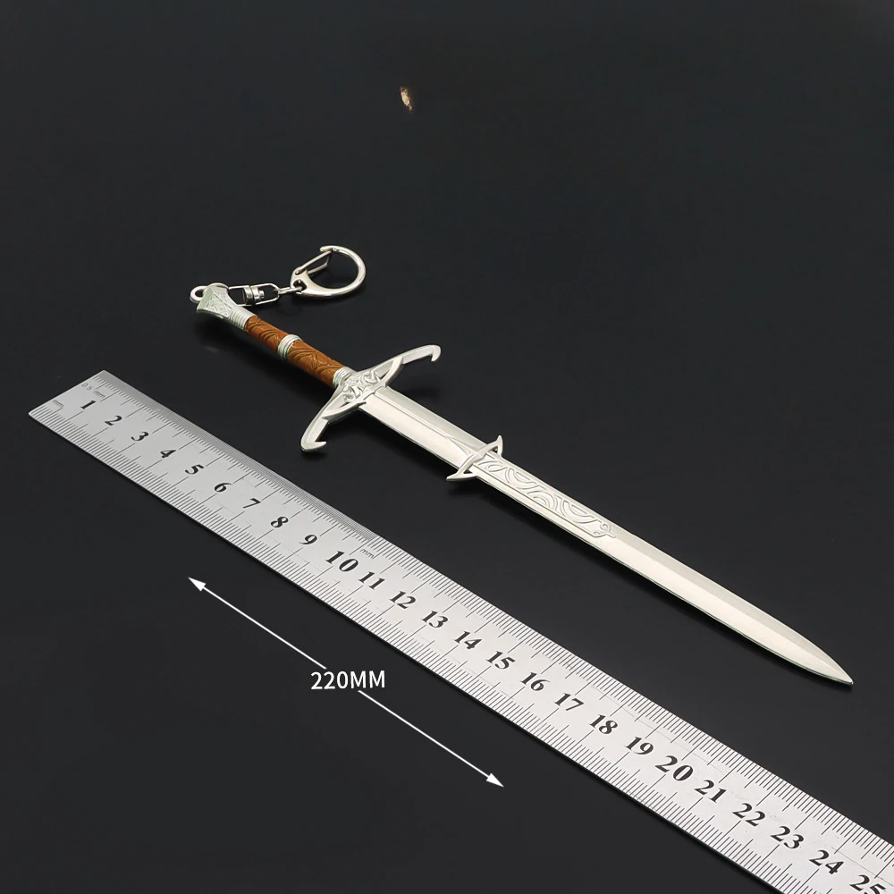 22CM Justice Sword Pendant Model Key Chains Hot Selling Lightweight Fashion Jewelry Simulated Accessories Game Enthusiasts Toy