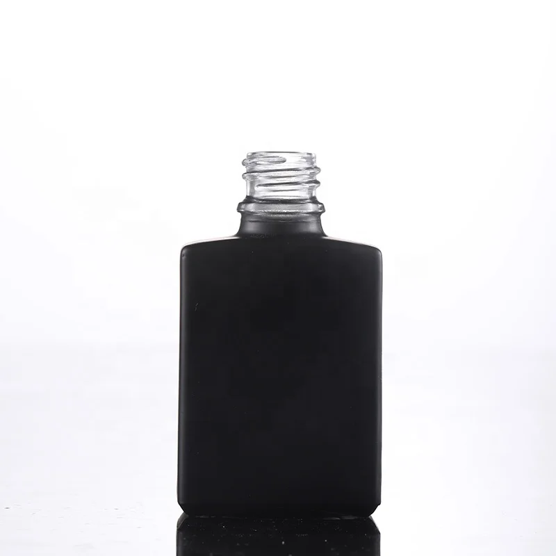 Perfume Glass Bottle Square 30ml 1oz Square Black Rectangle Dropper Bottle for Essential Oil Cosmetic Packaging Travel Container