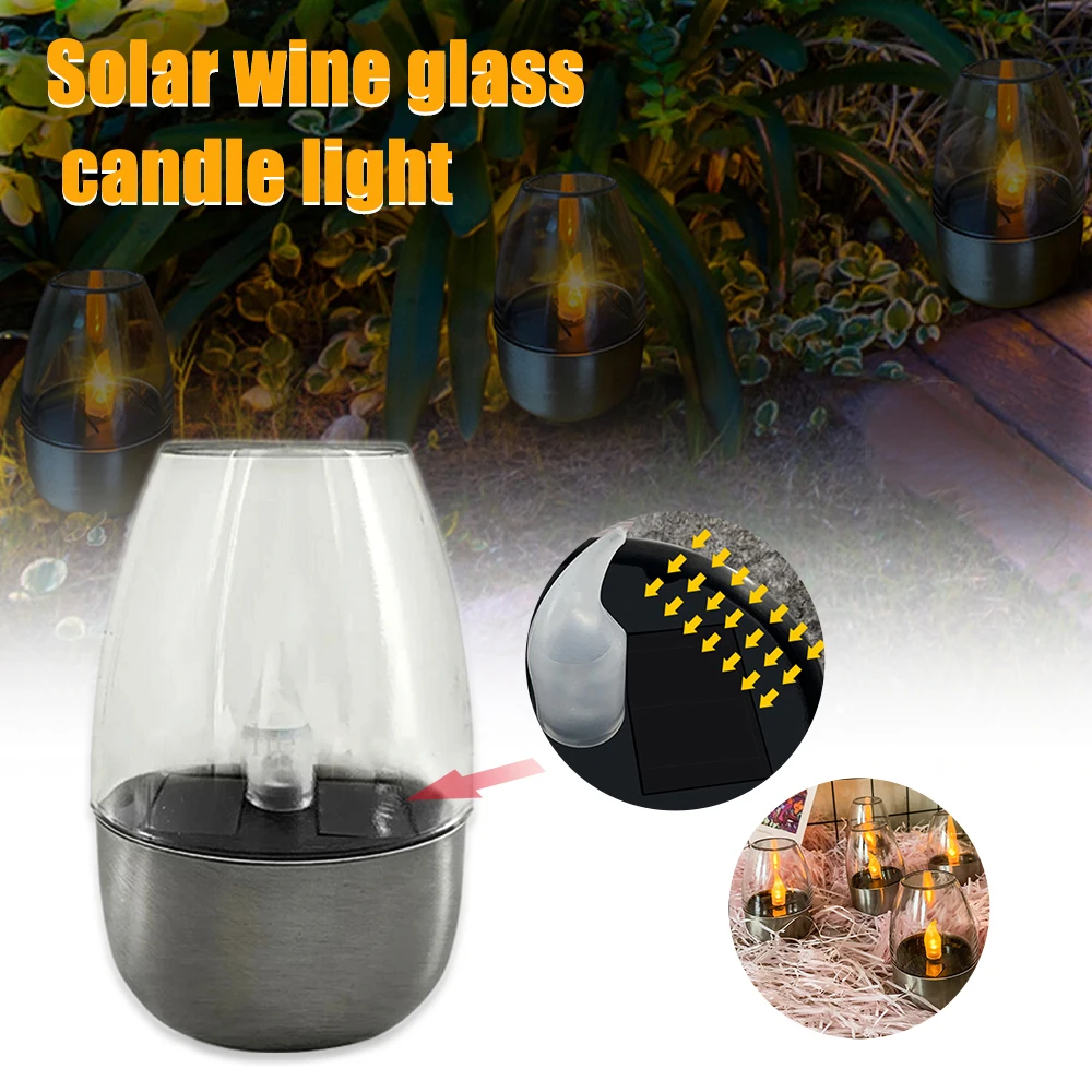 

Solar Power Garden Candle Light Simulation Flameless Flickering Lawn Deck Night LED Light Decorative Sidewalk Landscape Lamp