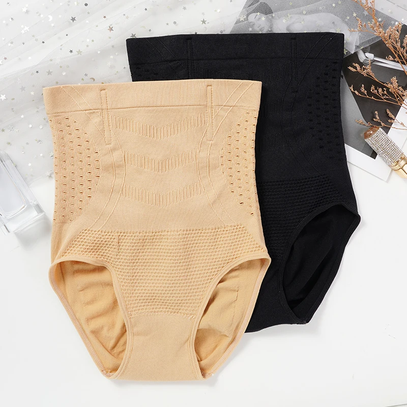 Bragas moldeadoras de cintura alta para mujer, ropa moldeadora transpirable con agujeros para Control de barriga, bragas adelgazantes, ropa interior moldeadora de cuerpo