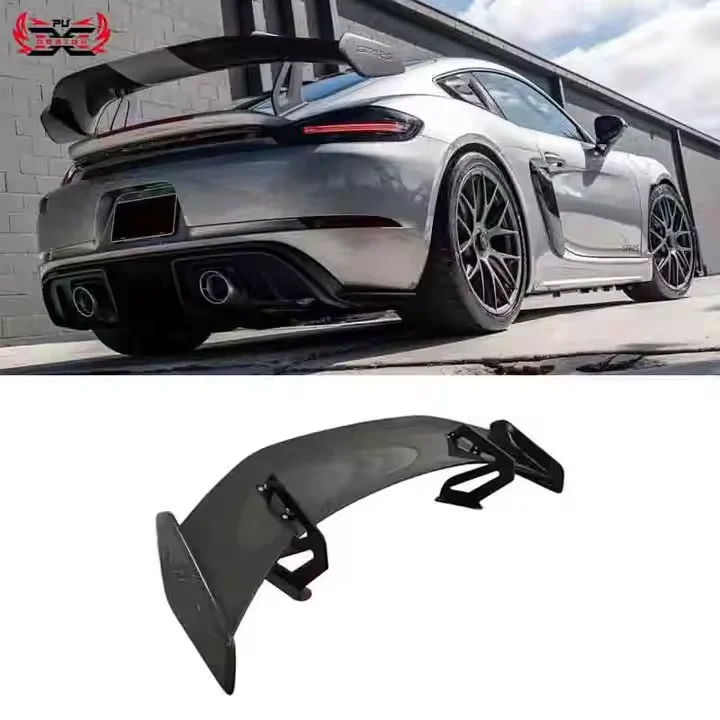 

Высококачественный сухой спойлер из углеродного волокна GT4RS на заднее крыло багажника, специально подходит для Porsche 718 Cayman