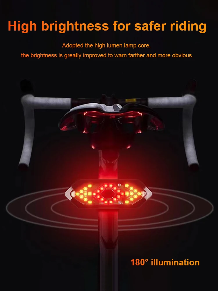 AliExpress MOJOYCE Remote Bicycle Rear Light USB Rechargeable Bike Turn Signal Lights Waterproof E-Scooter Safety Warning Tail Light for M365 Pro