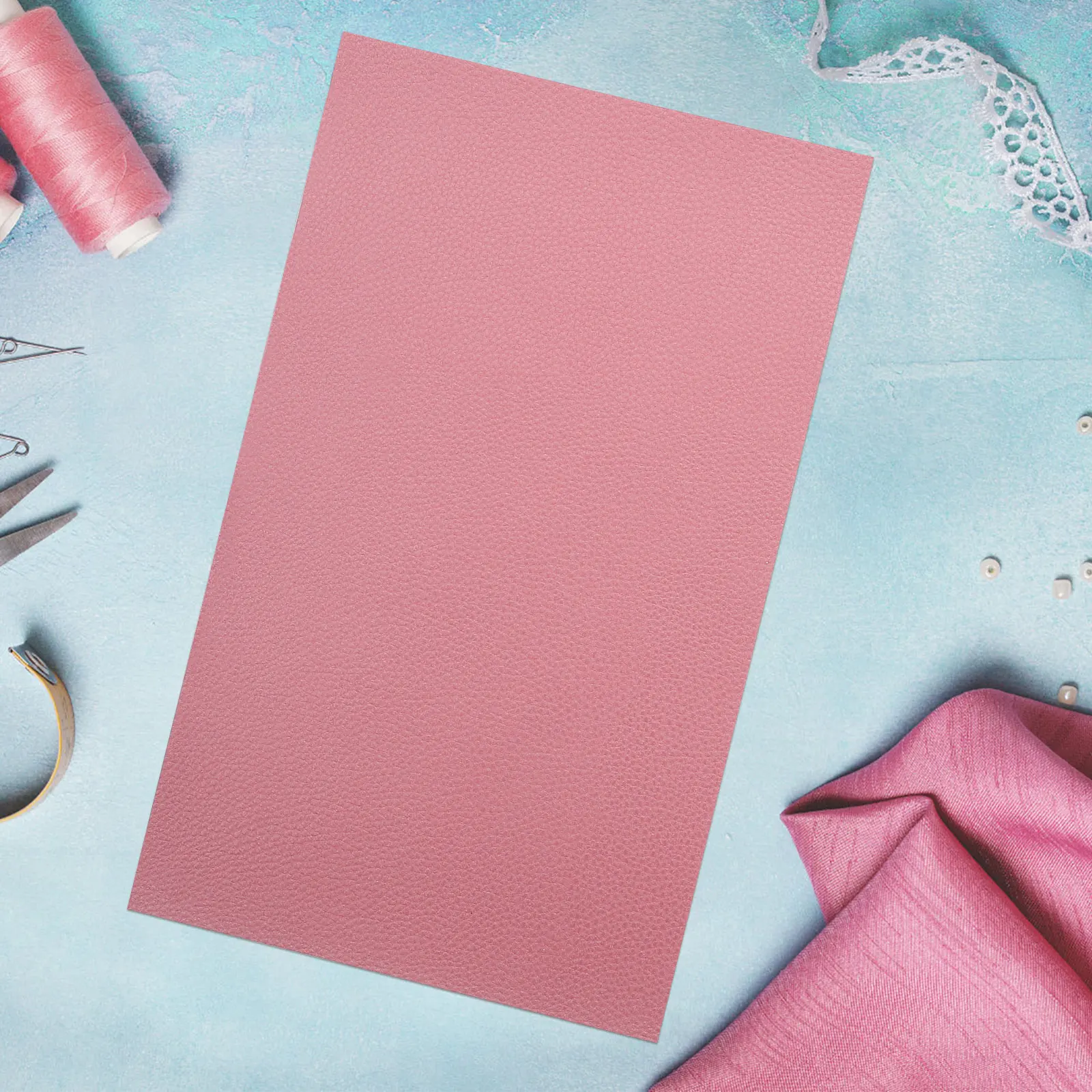 

7 Sheets Pink Artificial Fabric Textured DIY Craft Material Large Area Faux Sheets Non Abrasive