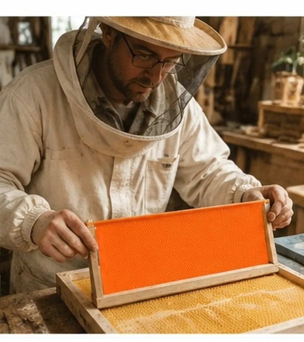 Beeswax Press Sheet Mold Silicone Honeycomb Wax Foundation Maker For Diy Beekeeping Craft Projects Orange Beekeeping Supplies