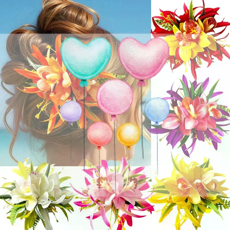 

Simulated Orchid Hair Clip Bohemian Beach Resort Side Hair Clip Photo Atmosphere Butterfly Orchid Hair Accessories