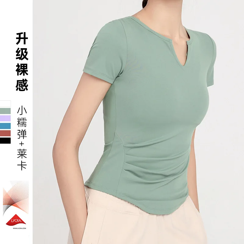 

New Sports Shirt Tight Sports Tops Female Short-sleeved Sexy Slim Tight Fitness Wear Yoga T-shirt Yoga Tops Women Gym Tops