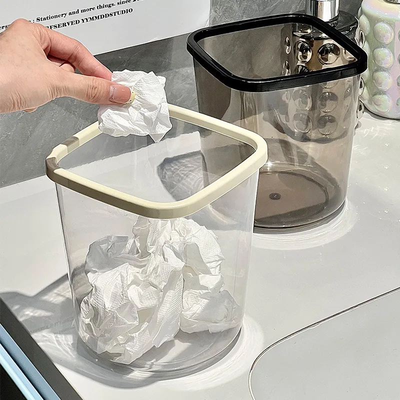Desktop small trash can, cute small mini storage bucket, high-value office uncovered wastebasket storage box