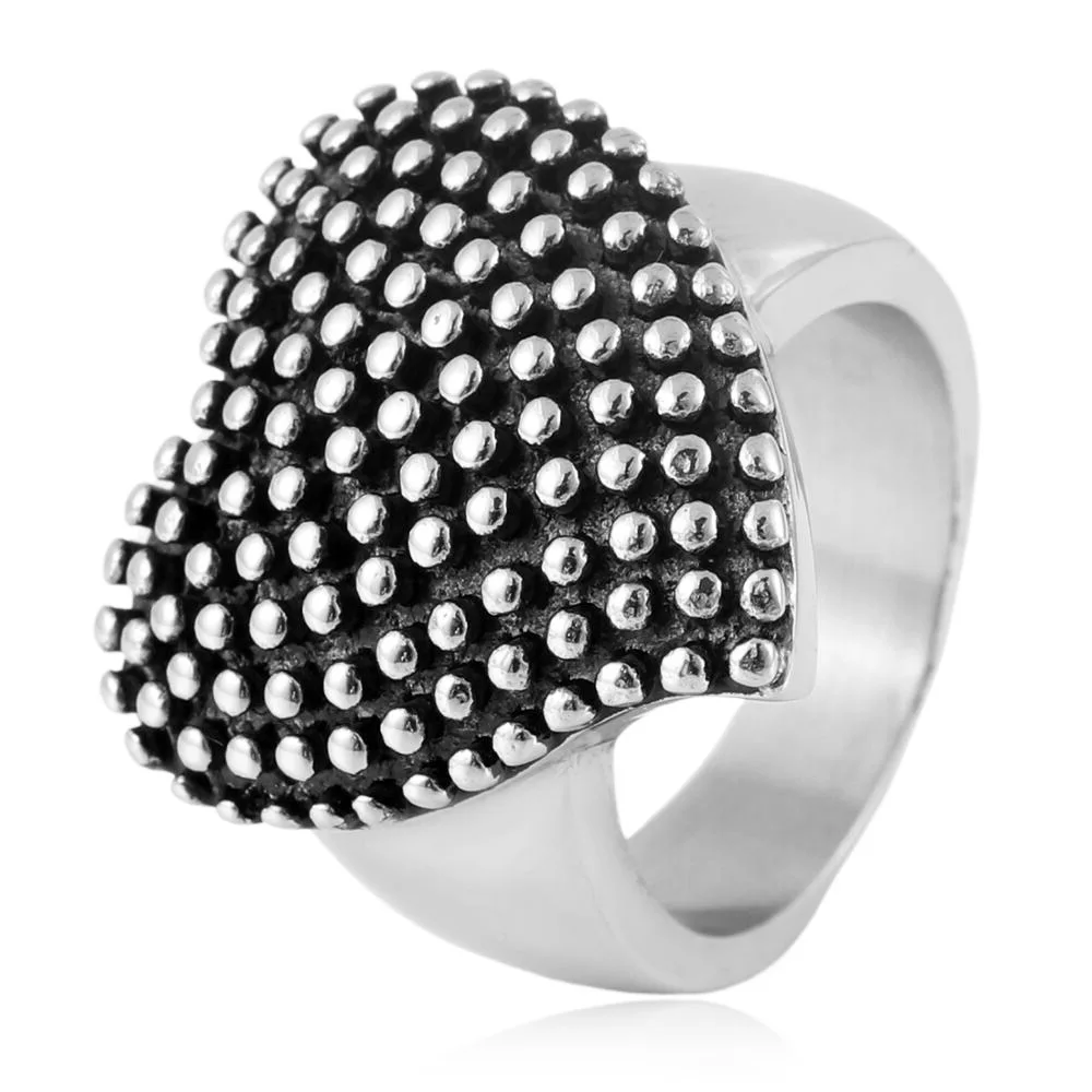 

Punk Style Heart Dot Ring Titanium Steel Material Trendy Unisex Exaggerated Ring Daily Party Accessories
