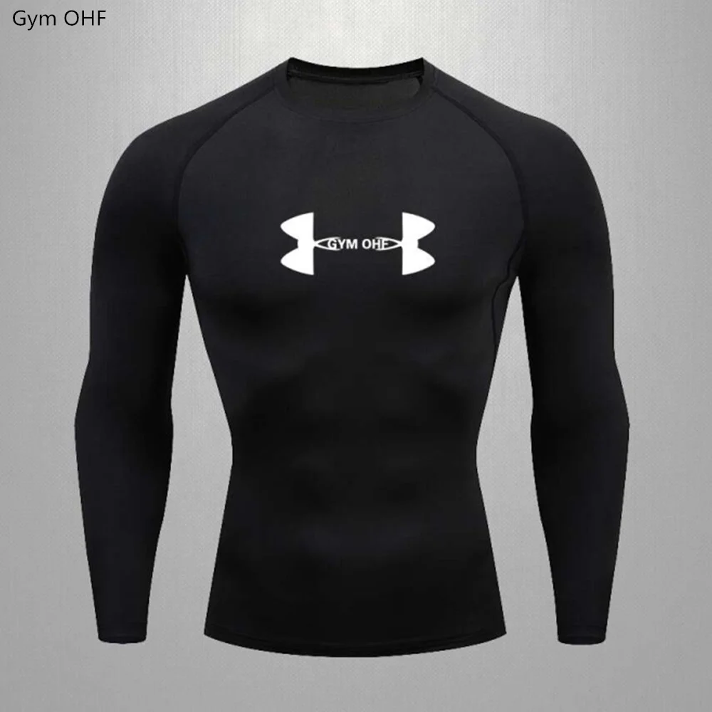 Rashguard Men\'S Fitness Gym Sports T-Shirt Compression Quick Dry MMA Boxing Jogging Training Tennis Musculation Camisetas