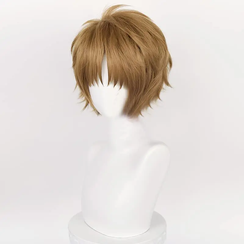 Anime Syaoran Li Cosplay Costume Wig Short 30cm Yellow Brown Heat Resistant Synthetic Hair Wigs