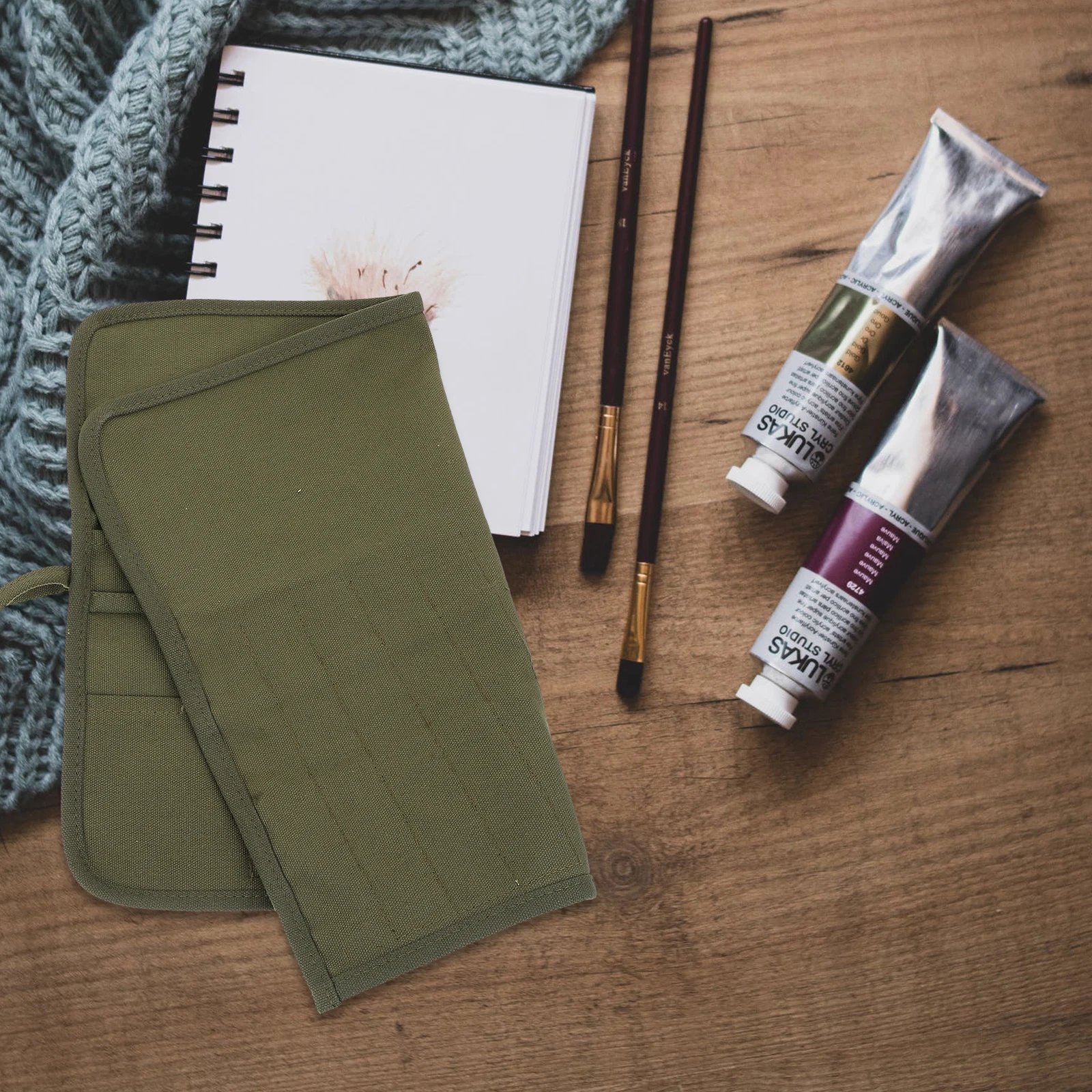 

Pencil Case Artist Brush Bag Painting for Pens Large Capacity Canvas Storage Pouch Container Student