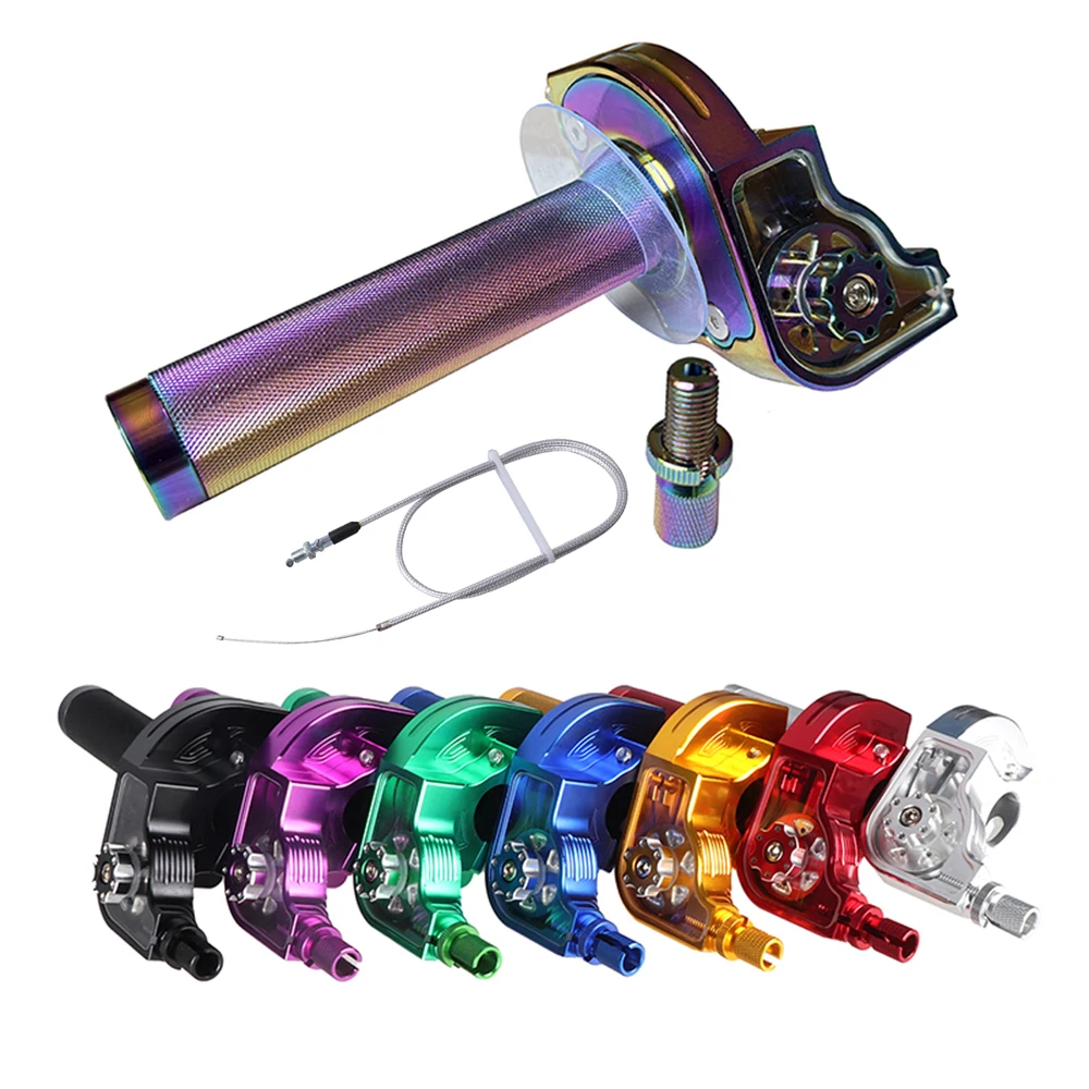 

22mm Universal M10*1.5 CNC Aluminum Accelerator Throttle Twist Grips Handlebars Cable For Motorcycle Moped Scooter ATV Quad Bike