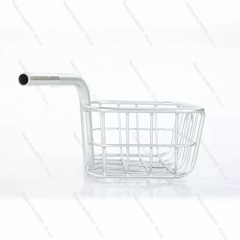 Aluminum Front Bike Basket for Road Fixed Gear, Sturdy Handlebar Mount Bicycle Basket, Commuter Cargo Basket for School Work