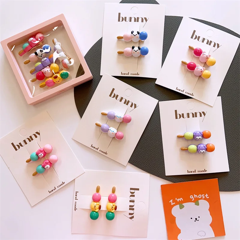 2Pcs/Set New Girls Cute Hair Clips Cartoon Hairpins For Girl Small Bangs Clips Kids Baby Side Clips Barrettes Hair Accessories