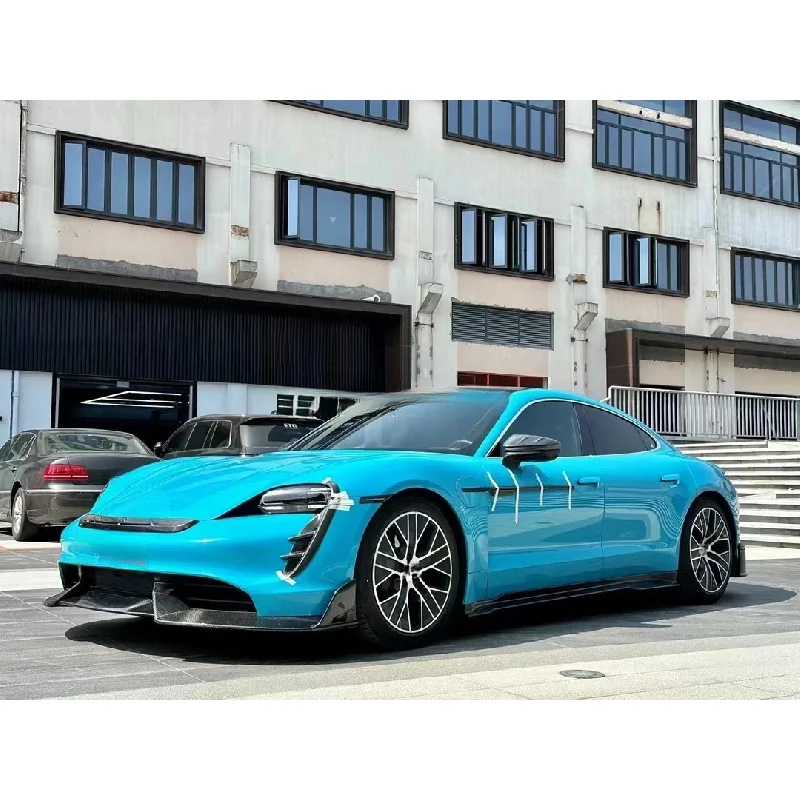 3K Twill Carbon Fiber Body Kit Glossy Matte Surface Front Lip Side Skirt Rear Lip Car Exterior Accessories Fit Taycan