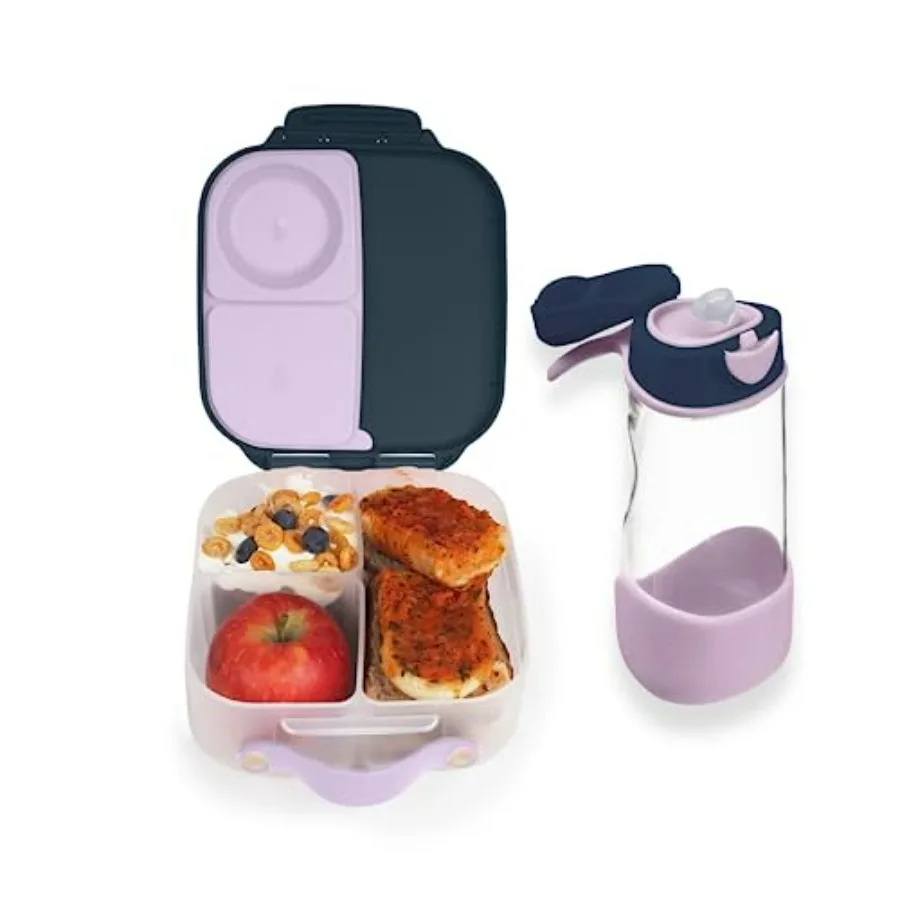 

Mini Lunchbox & 15oz Sport Spout Water Bottle | Matching Bento Box/Lunch Box + Kids Drink Bottle | Color: Indigo Rose | Capacity