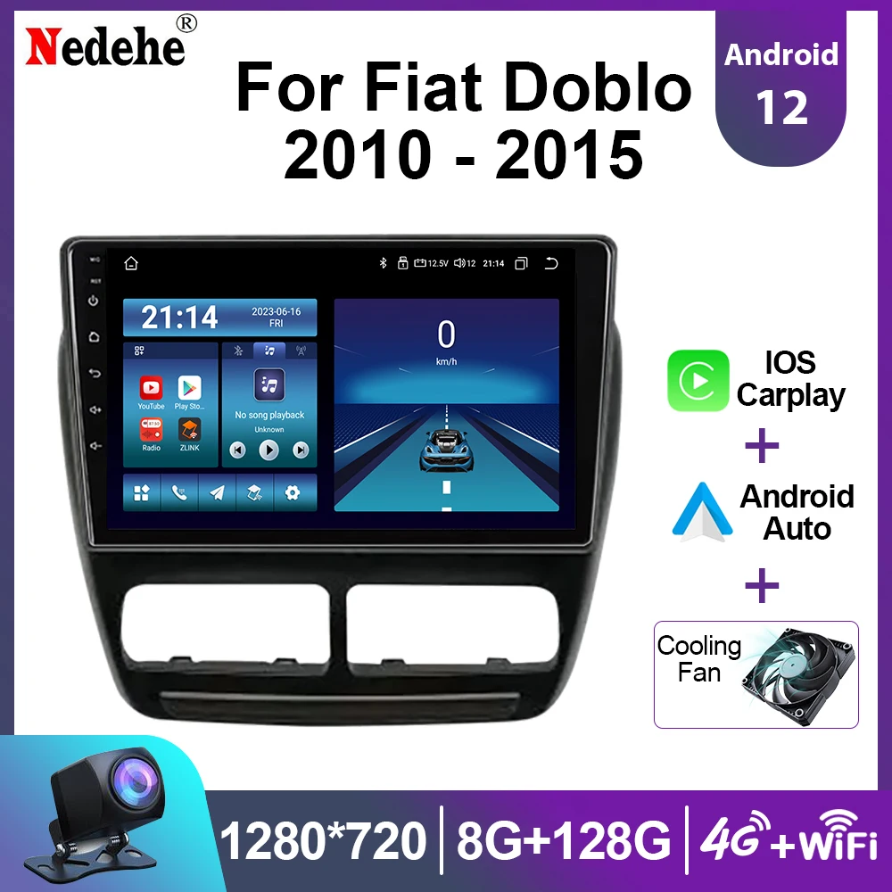 

Автомагнитола на Android 13 для FIAT DOBLO / OPEL COMBO TOUR 2010-2015 с GPS-навигацией, мультимедийный плеер для Carplay, автостерео, 4G, без DVD