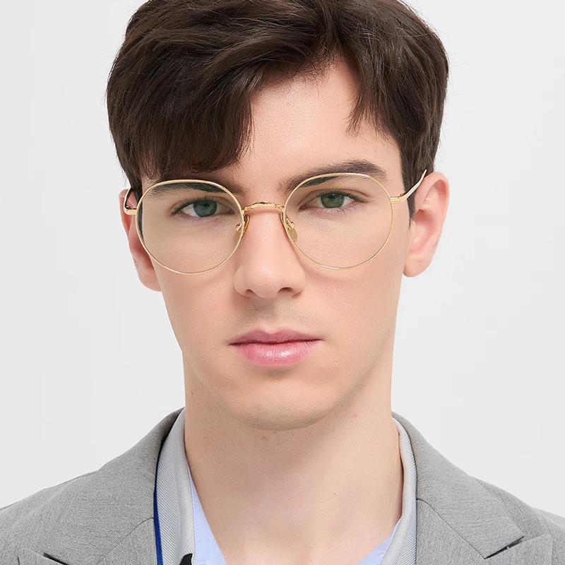Fashion Oversize Polygon TBX914 Men Prescription Eyeglasses Pure Titanium Ultralight Women Glasses Frame Read Graduation Lens