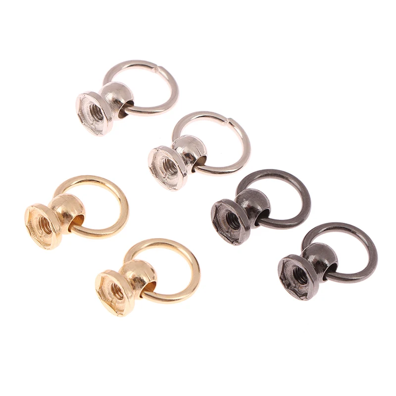 10pcs Gold Silver Black Studs Screw Buckle Accessory Decorative Button With Loop Leathercraft Pacifier Nail