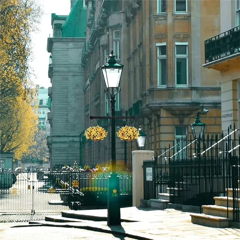 PORK-Lamp Post Cross Arm Steel Ladder Rest With Removable Knobs Replacement For Outdoor Lamp Posts Pole Light