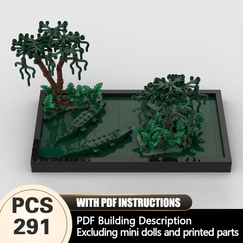 

Creators Animal Series Model MOC Building Bricks Swamp Crocodile Diorama Modular Technology Gifts Holiday Assemble Children Toys