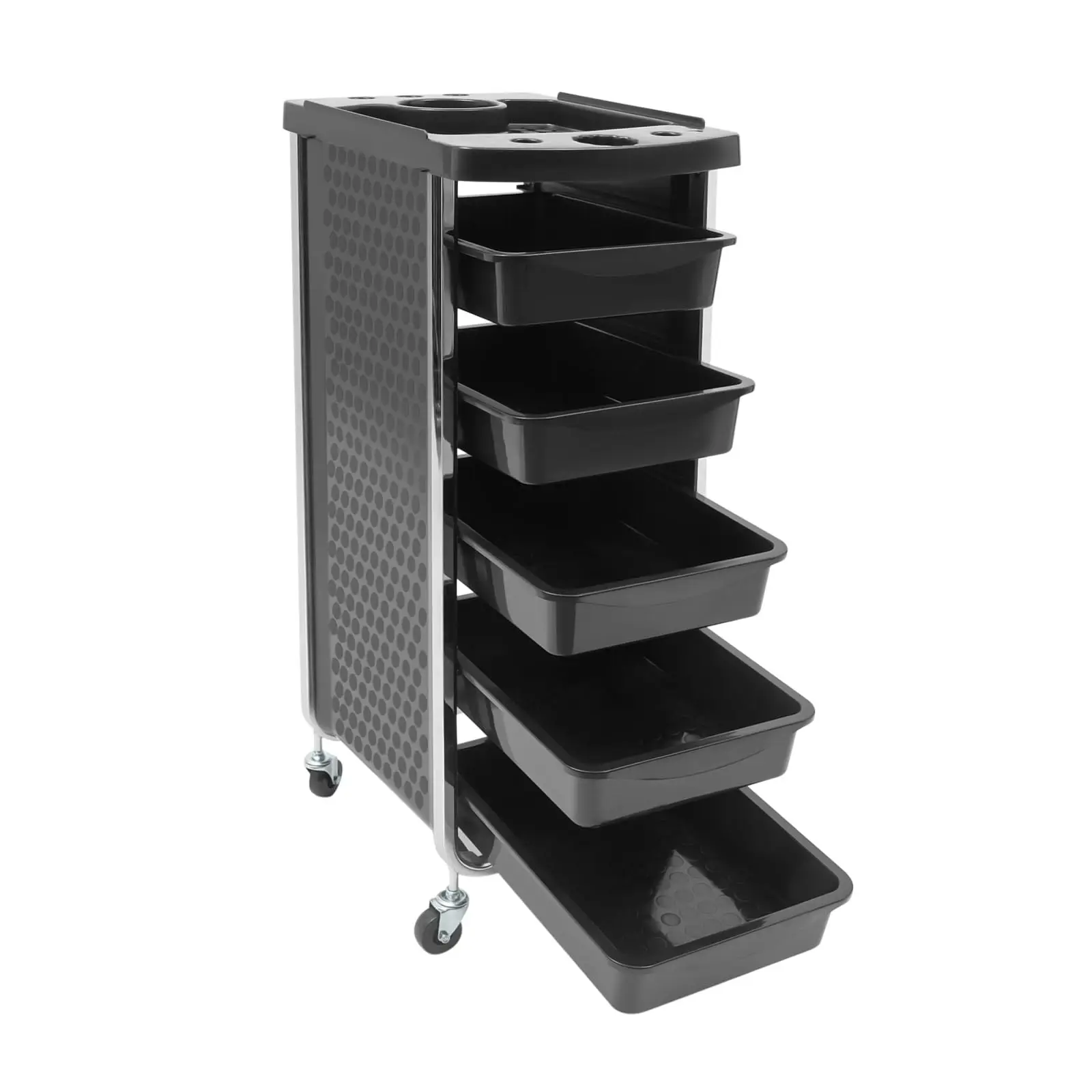 Тележка для салона Cncest с колесами, 7-уровневая тележка на колесиках премиум-класса с замком и карманными вставками, рулон тележки для волос с 6 ящиками