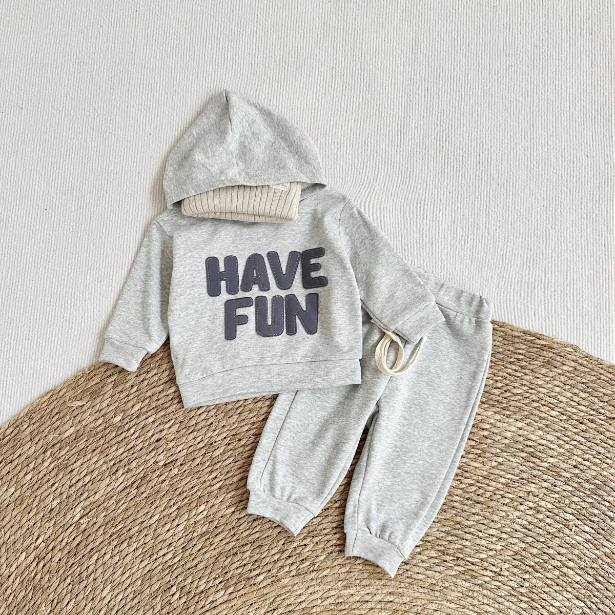 Newborn Baby Clothes Set Boys Girls Hoodies Suit Casual Style Letter Patch 2PCS Sets for Children Baby Sweatshirt Spring Autumn