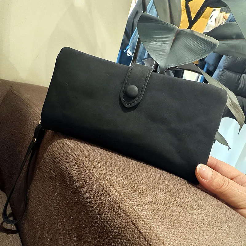 Dompet Wanita Panjang/Pendek, Sederhana, Resleting Vintage, Kapasitas Besar, Banyak Slot Kartu, Dompet Koin